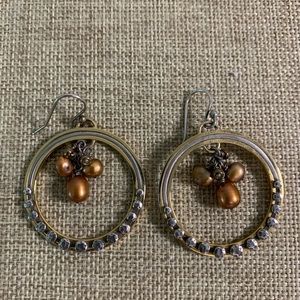 Silpada Retired Sterling Silver and Brass Earrings
